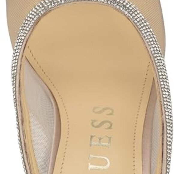 GUESS Mansa Silver Rhinestone Mule Heels – Peep Toe, Slip-On, Size 6 - Picture 10 of 11